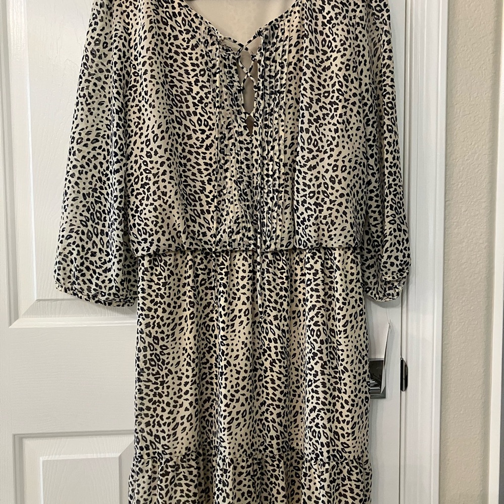 Black and Cream Buttoned Tie Front Sundress